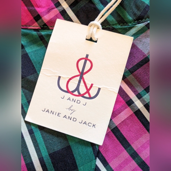 Janie and Jack Holiday Collection Plaid Silk Blend Skirt Top Set Sz 8 - Picture 4 of 16